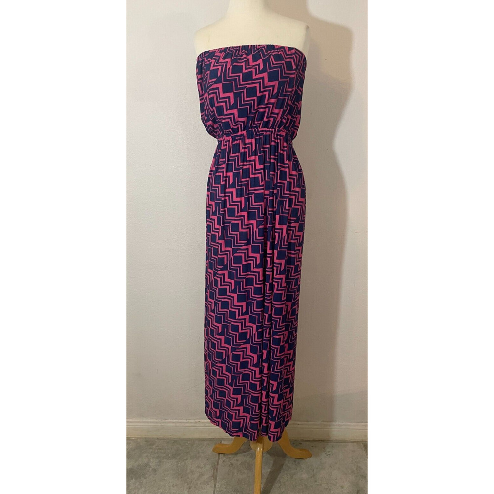 5th Love Women’s Strapless Maxi Dress Pink & Blue Size XL